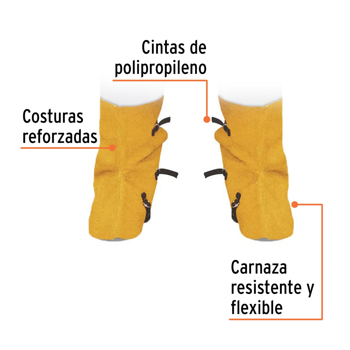 Protección para soldar, polainas de carnaza