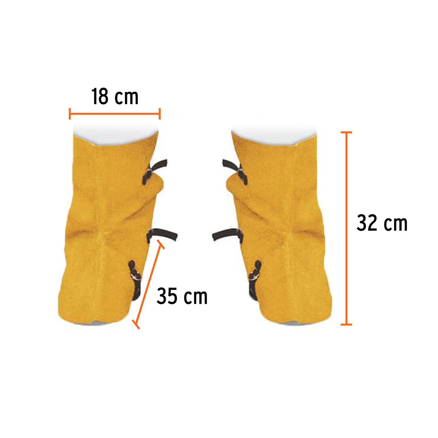 Protección para soldar, polainas de carnaza