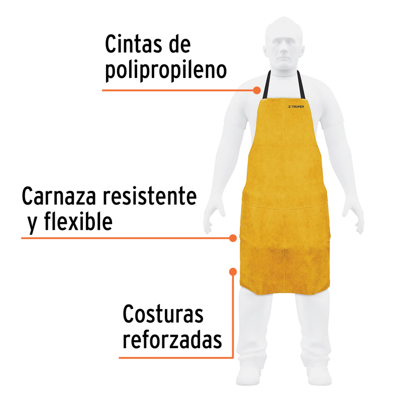 Protección para soldar, peto de carnaza