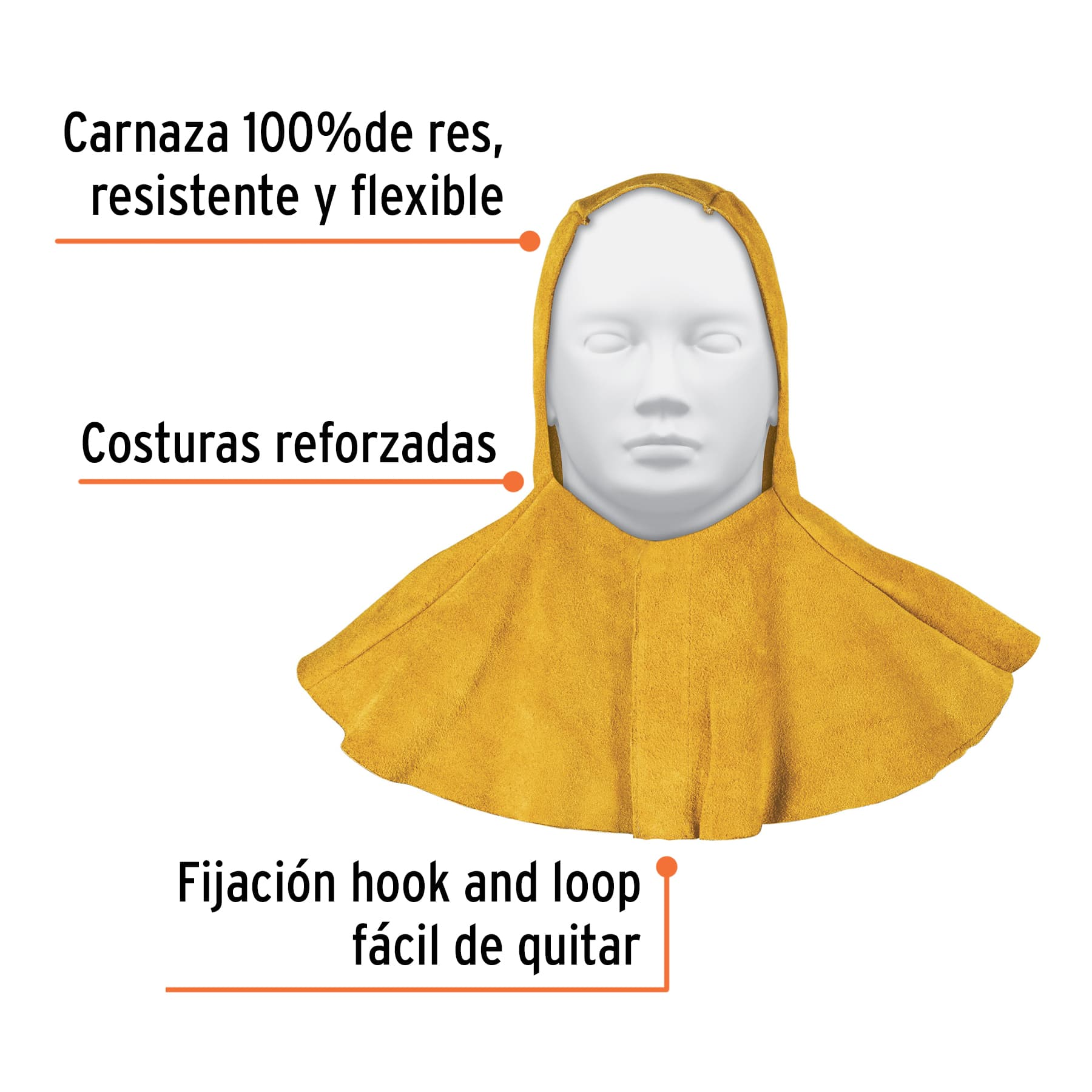 Protección para soldar, capucha carnaza