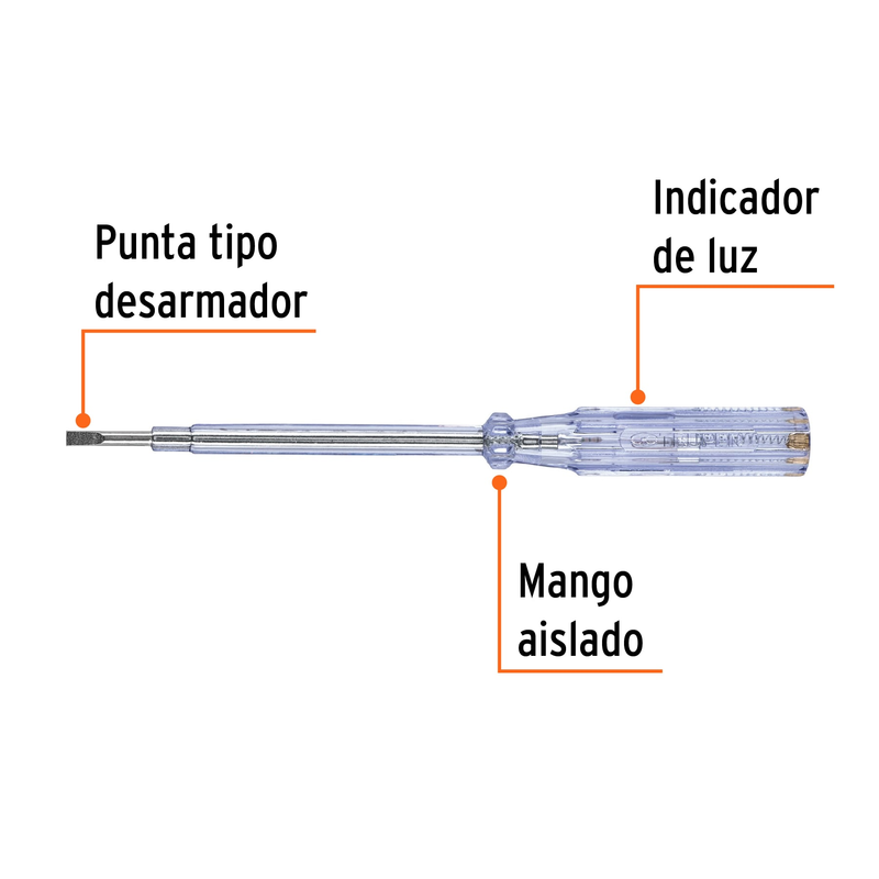 Probador corriente alterna tipo desarmador 19cm