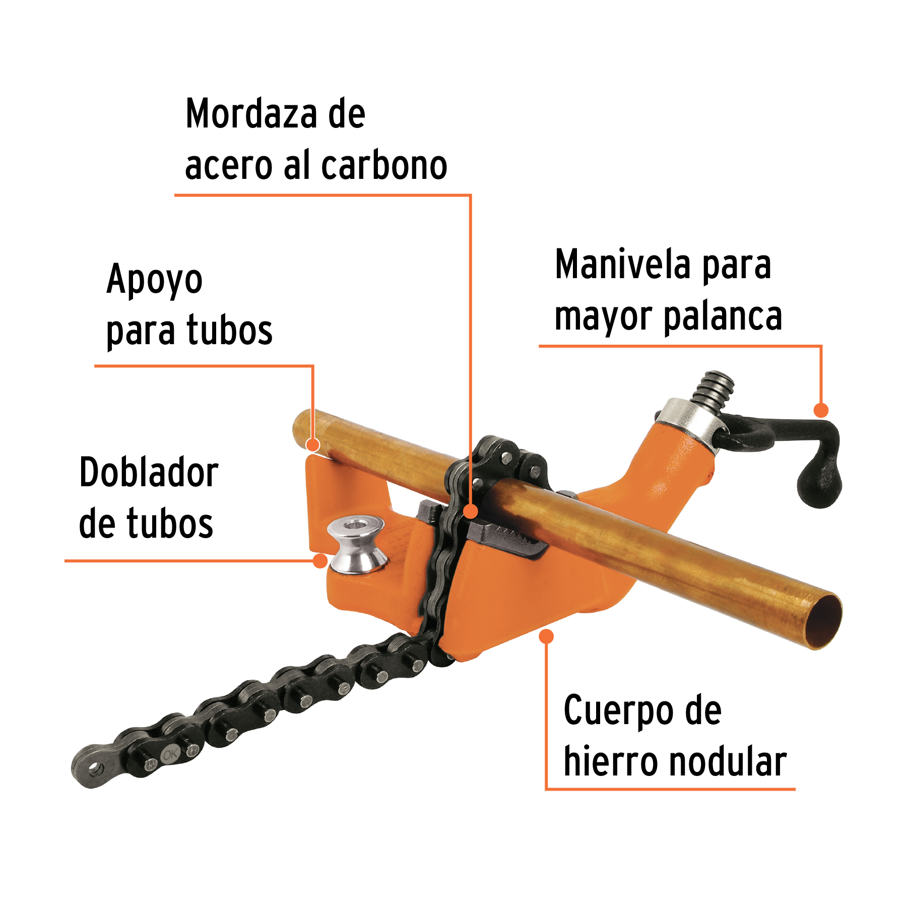 Prensa 2-1/2" de cadena para tubo