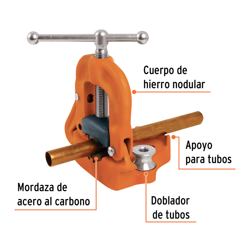 Prensa de yugo para tubo de 1/8" a 2", TRUPER