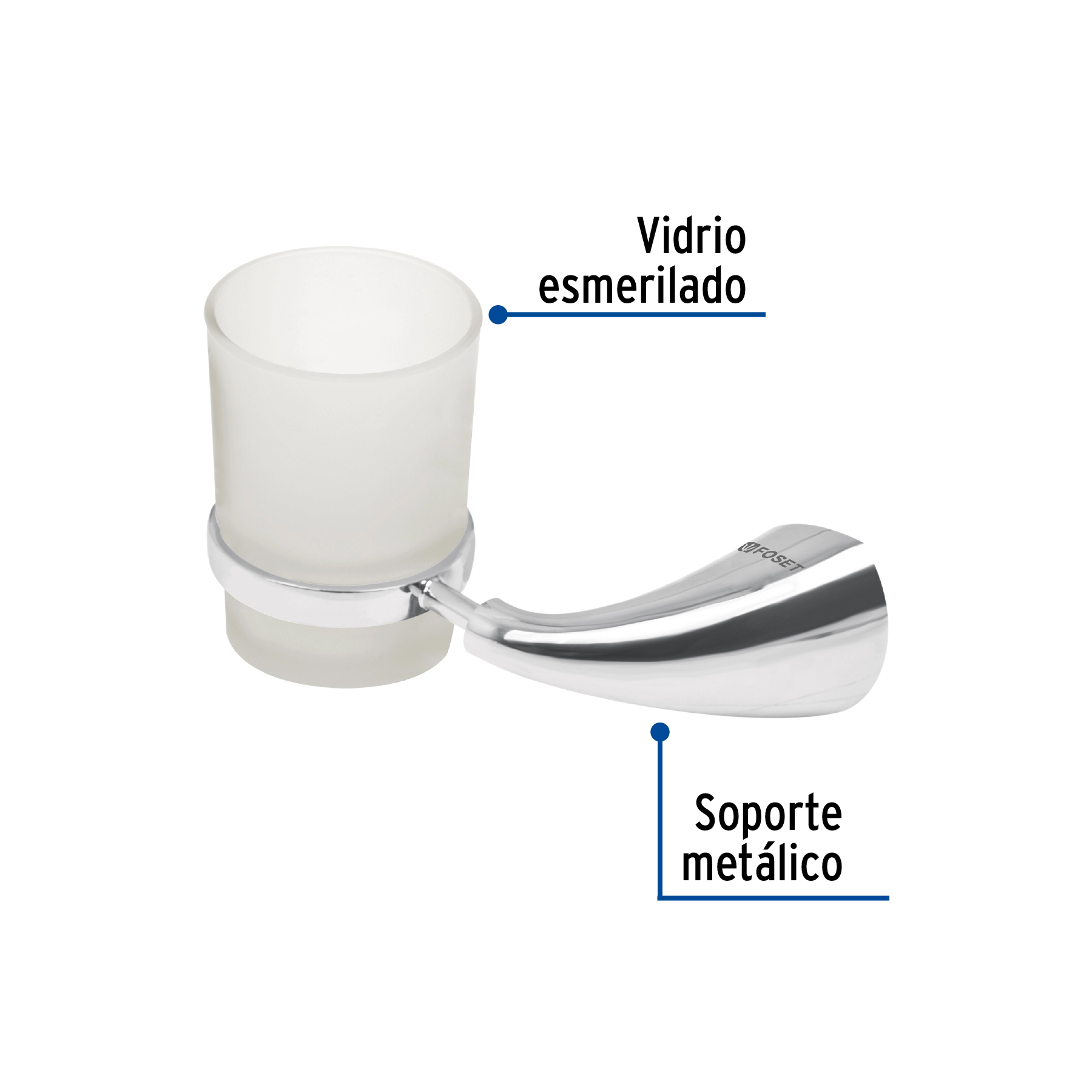 Portavaso cepillero, con vaso, línea Aero