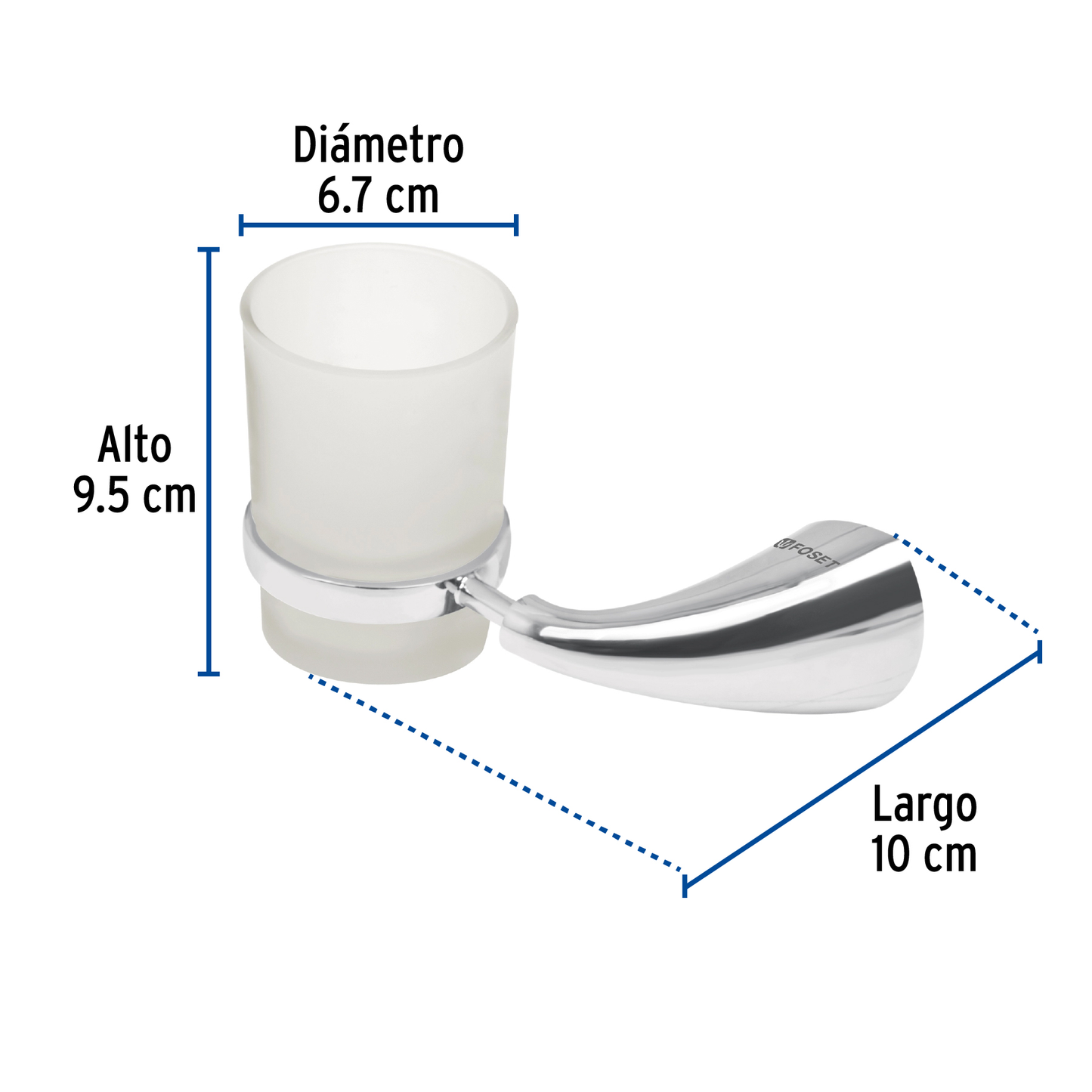 Portavaso cepillero, con vaso, línea Aero