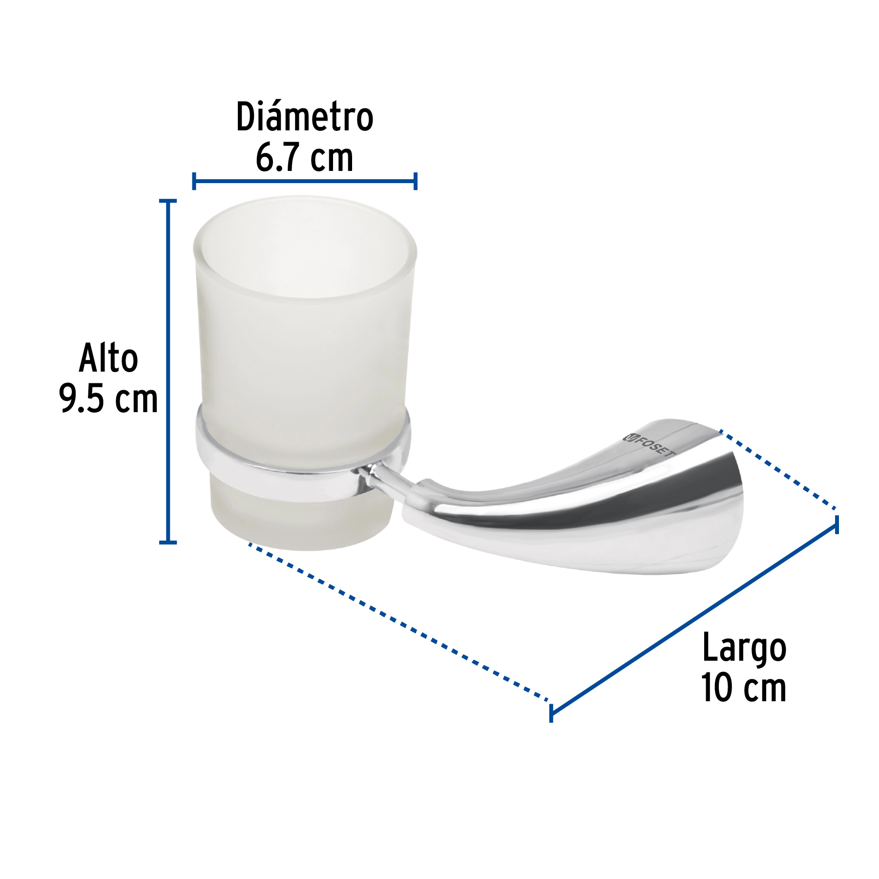 Portavaso cepillero, con vaso, línea Aero