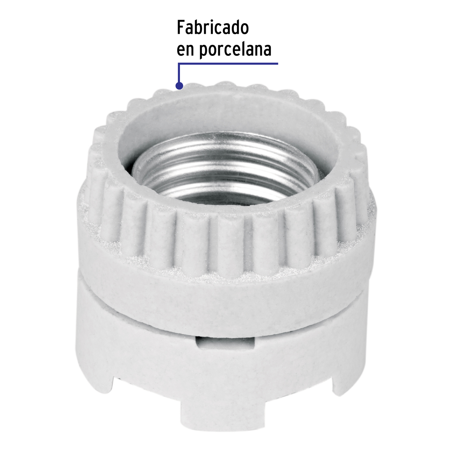 Portalámpara de porcelana, tipo anuncio, Volteck