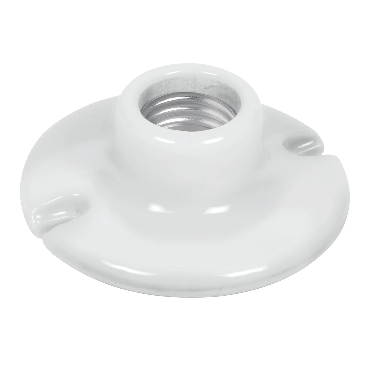 Portalámpara de porcelana, 3-1/2", circular, Volteck