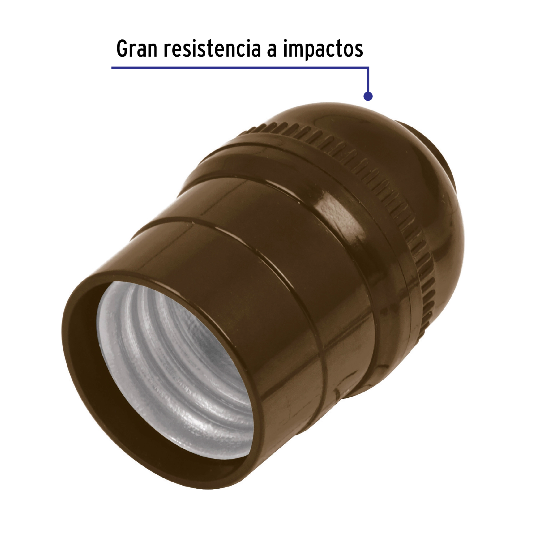 Portalámpara de policarbonato, sencillo, Volteck