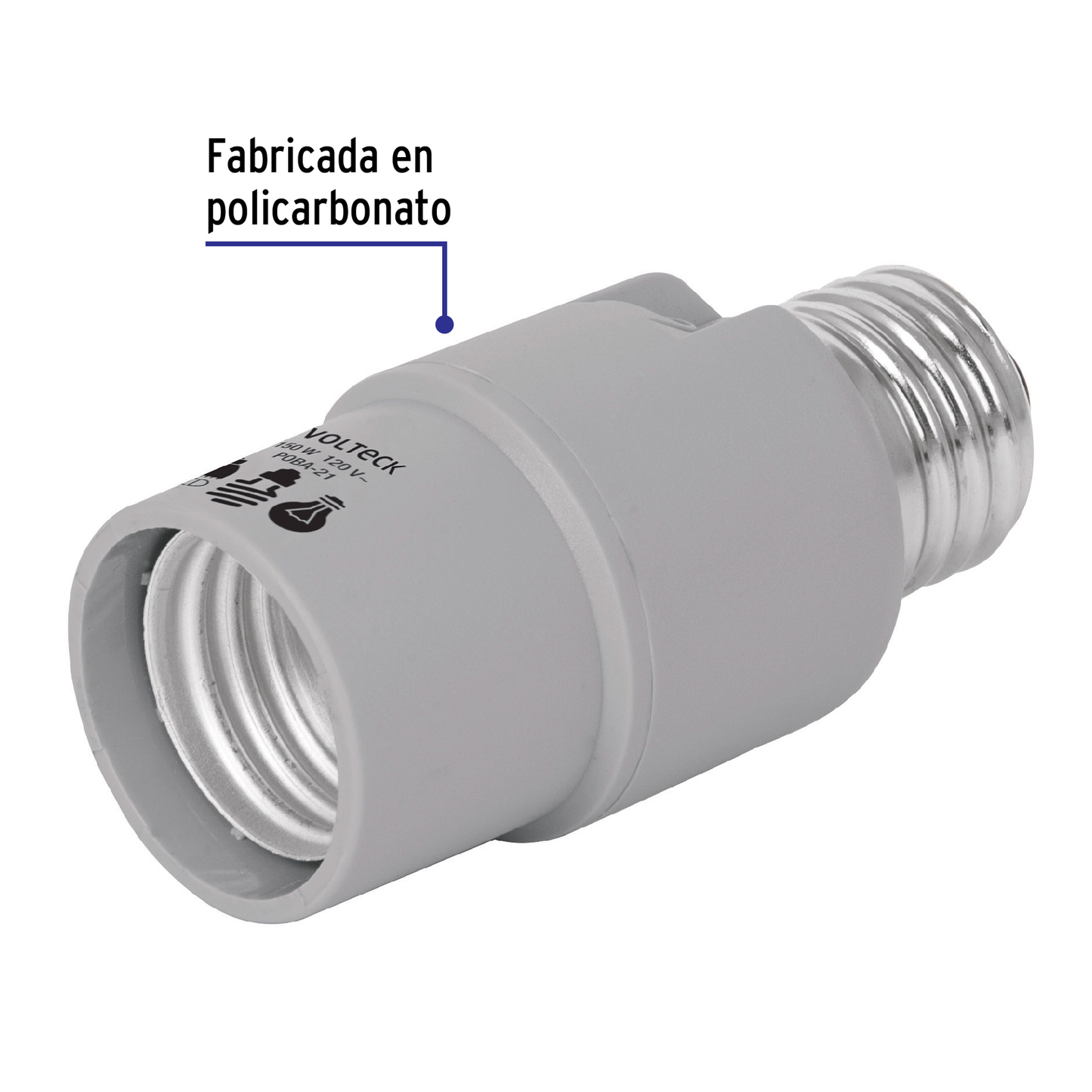 Portalámpara de policarbonato, con sensor de luz, 360°