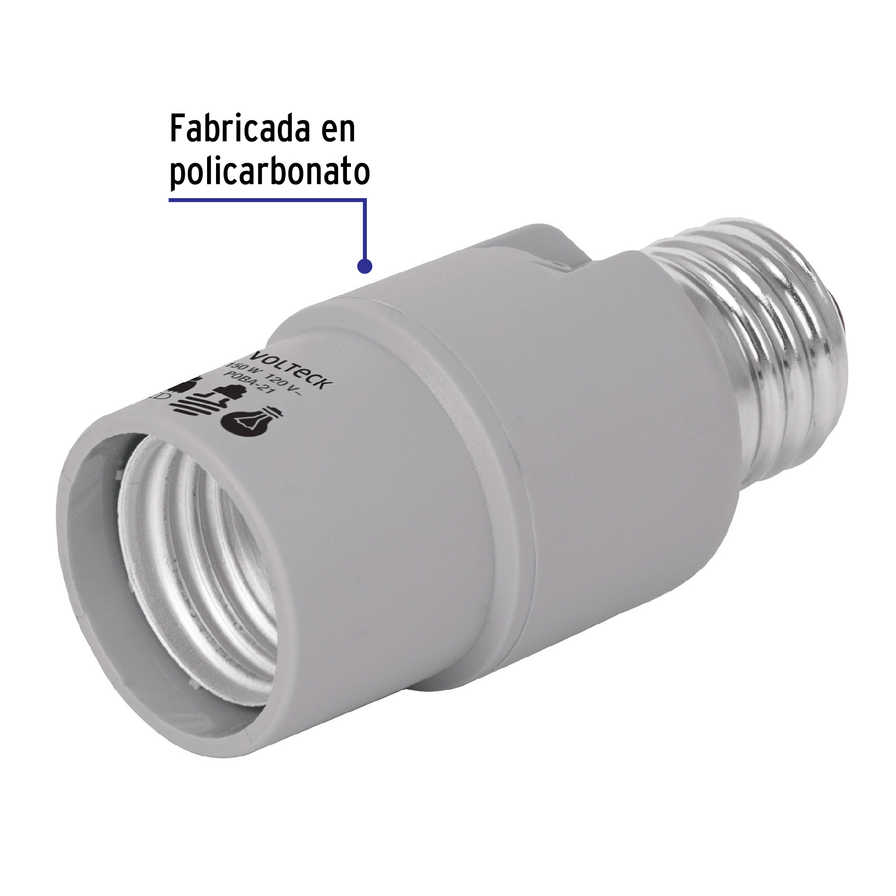 Portalámpara de policarbonato, con sensor de luz, 360°