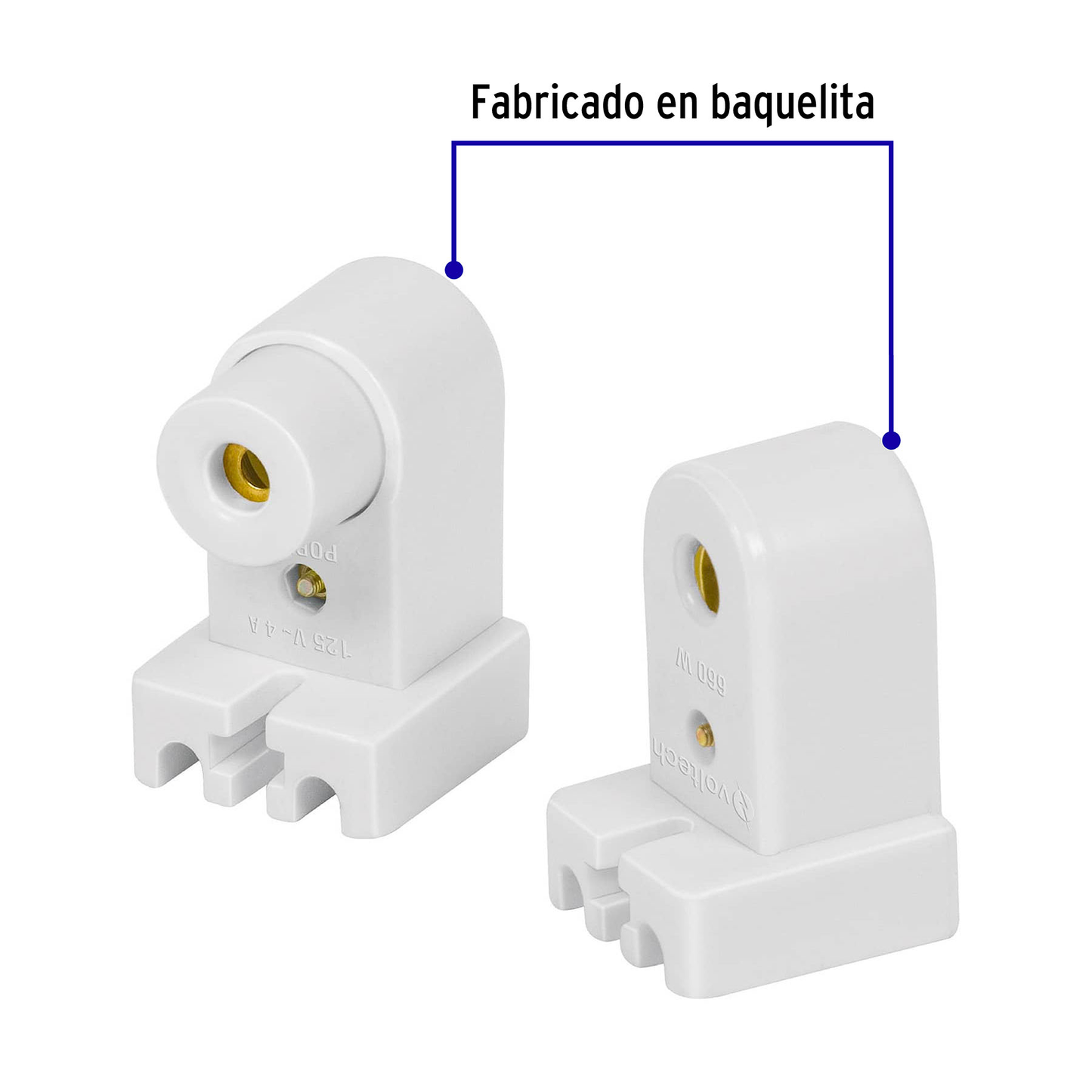 Portalámpara de plástico, slim line, bolsa 2 pzas, Volteck