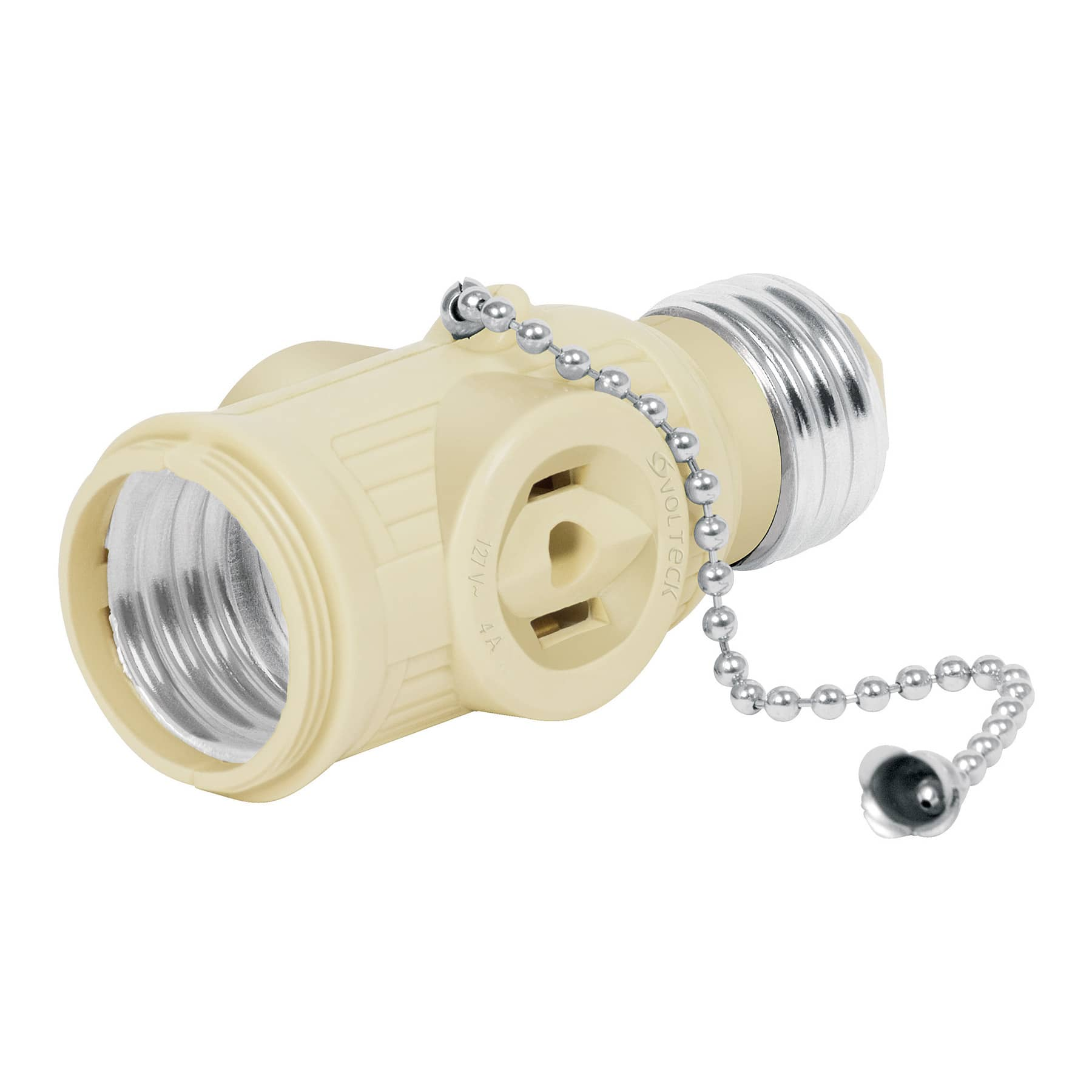 Portalámpara de baquelita, con interruptor de cadena,Volteck.