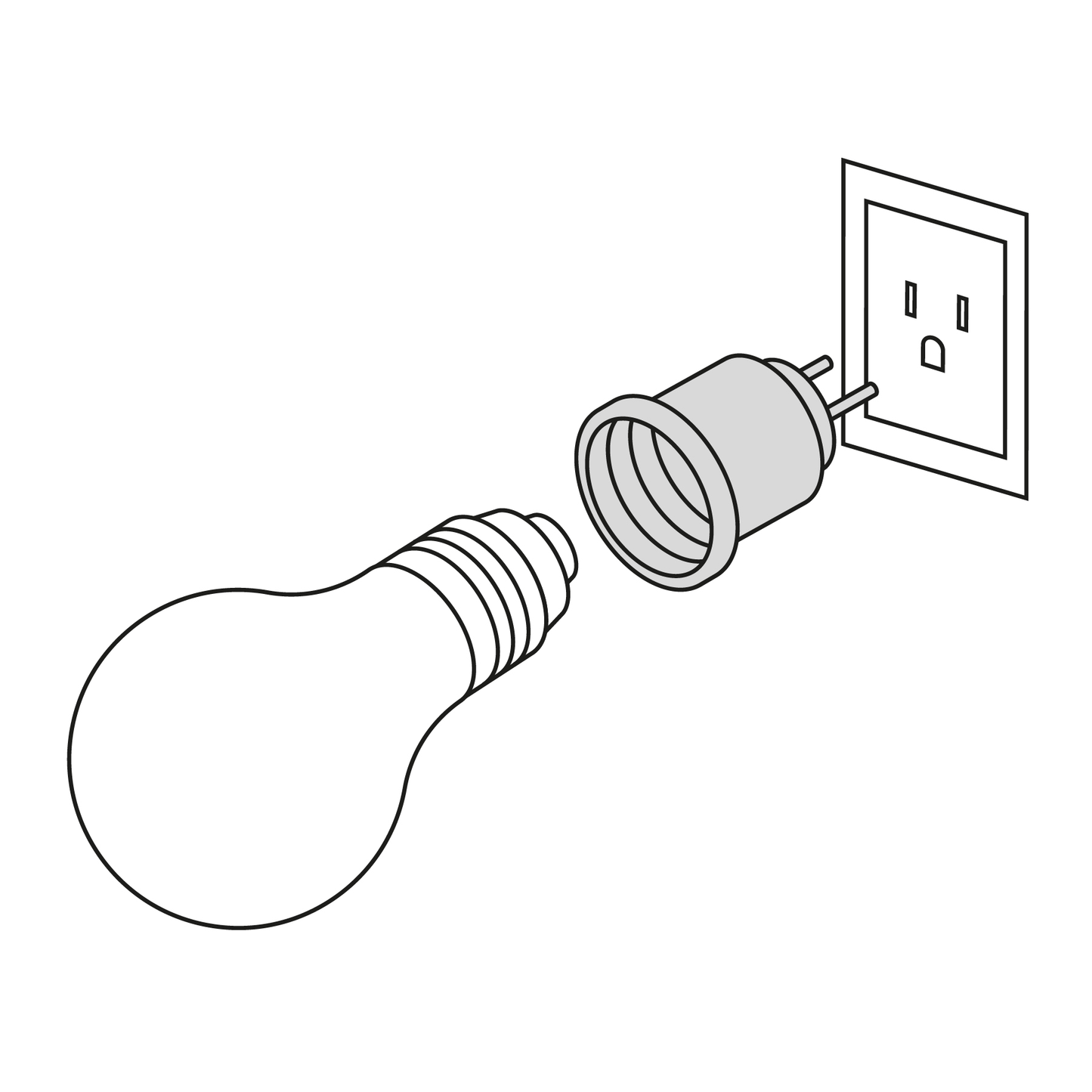Portalámpara de baquelita, con adaptador, marfil, Volteck