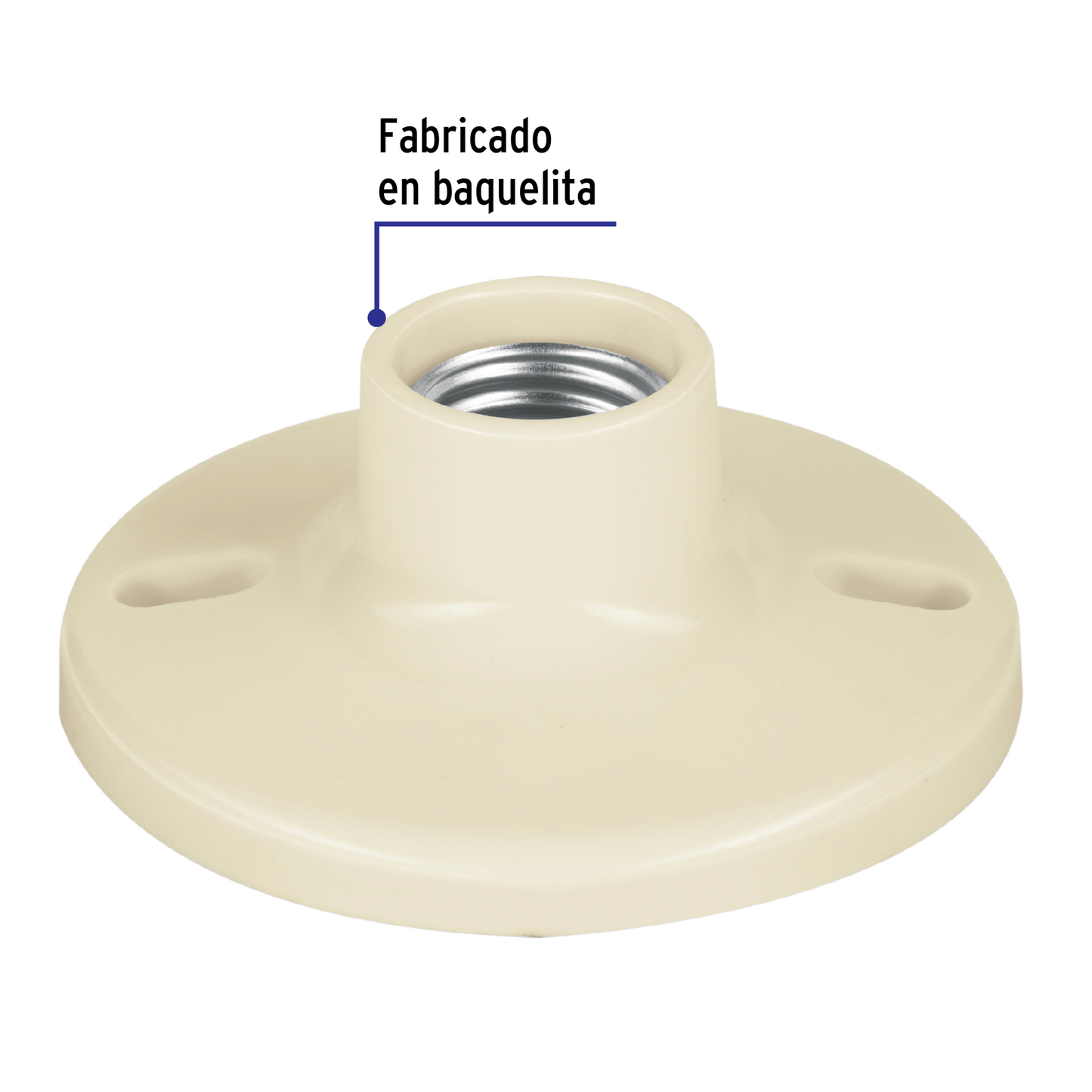 Portalámpara de baquelita, 4" Volteck