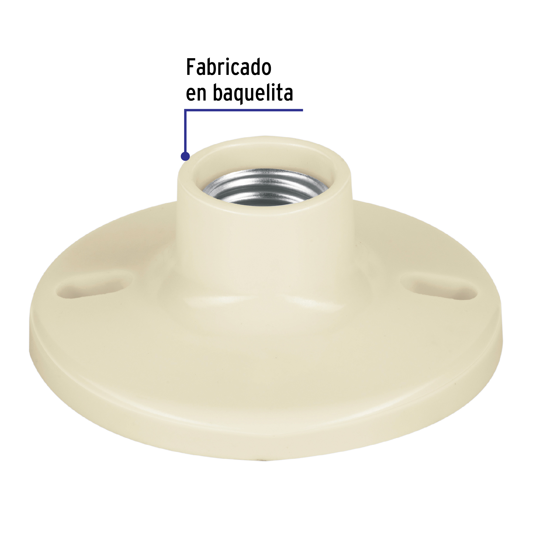 Portalámpara de baquelita, 4" Volteck