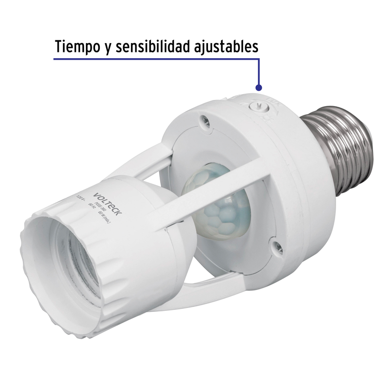 Portalámpara con sensor de movimiento 360°