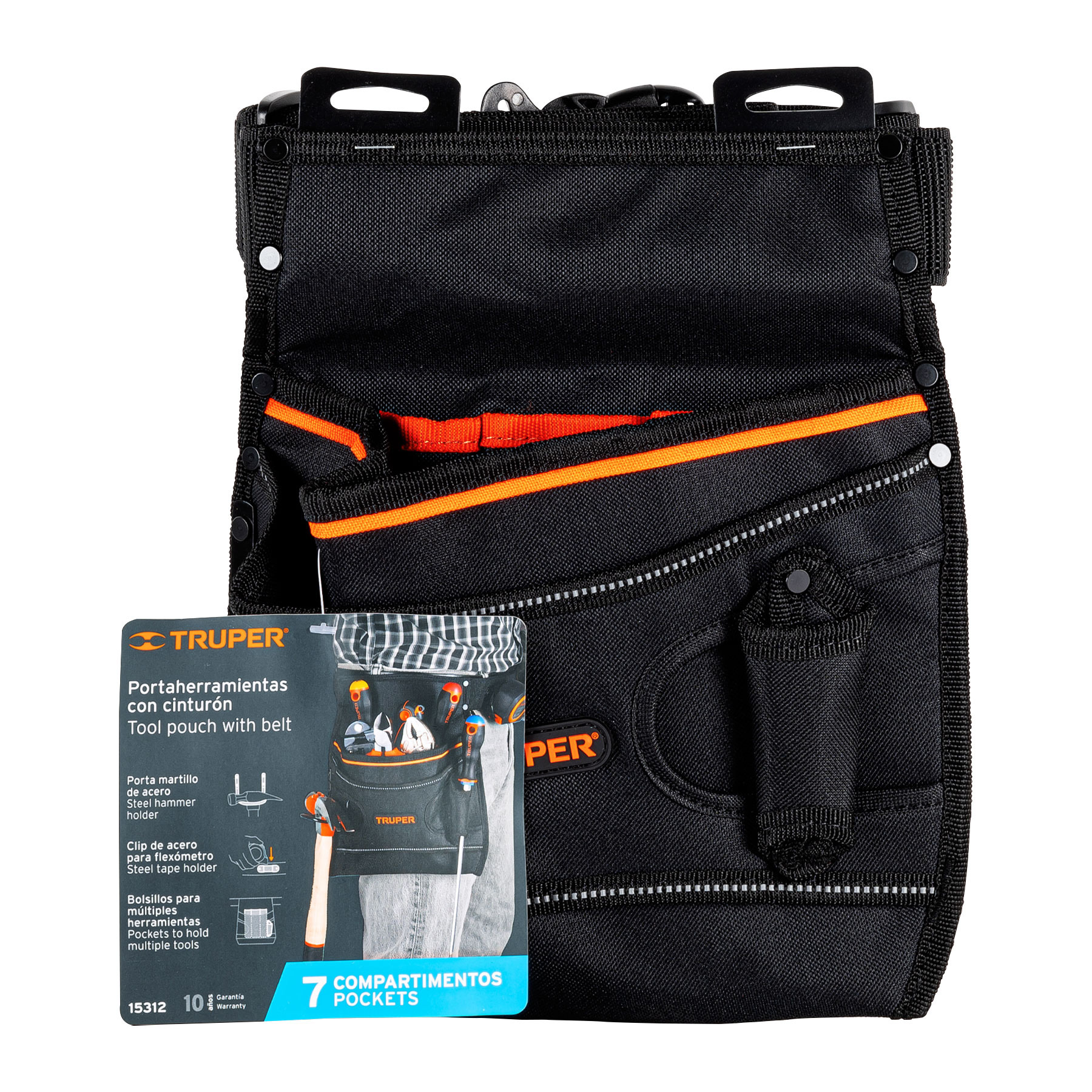 Porta herramientas de poliéster, 7 compartimentos