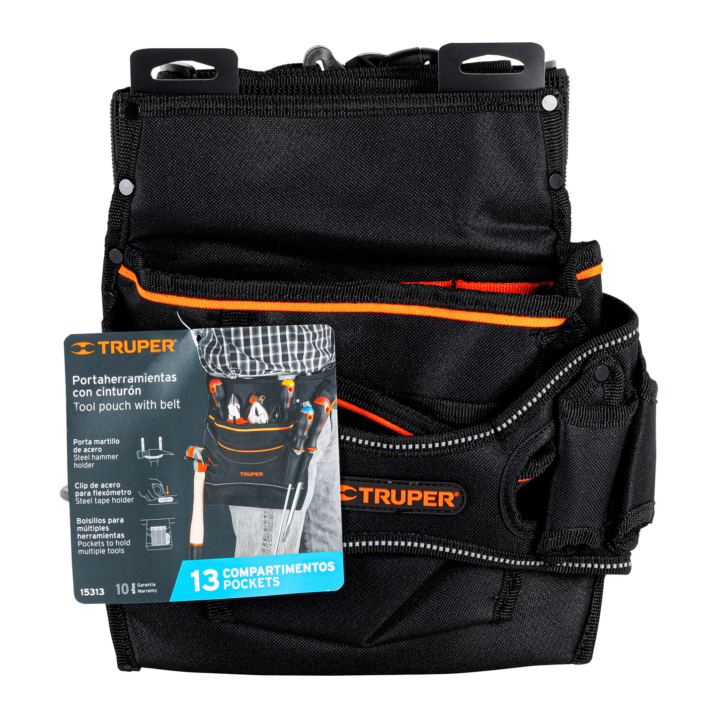 Porta herramientas de poliéster, 13 compartimentos