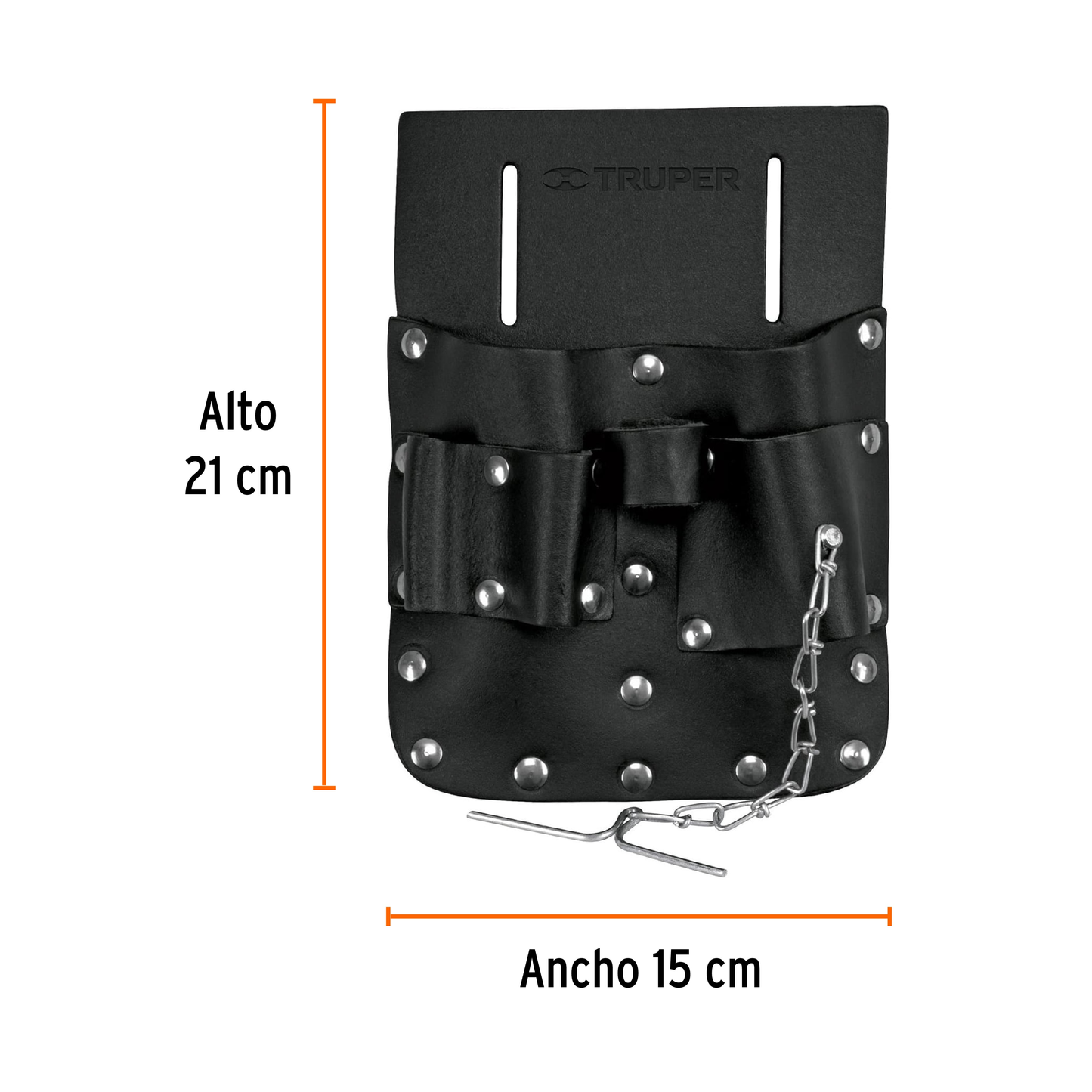 Porta herramientas de cuero, 7 compartimentos