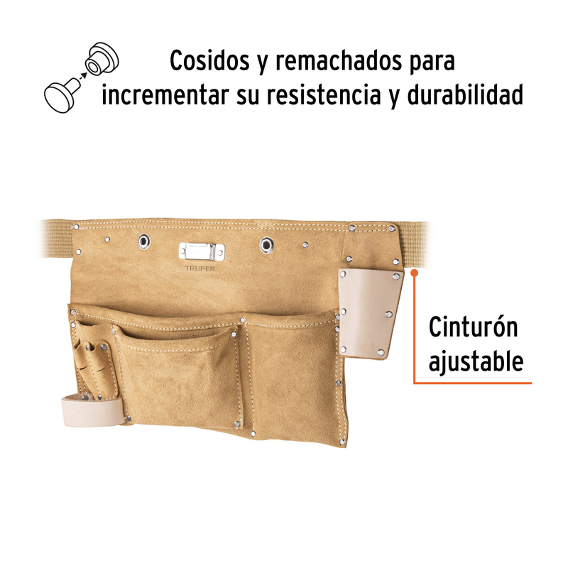 Porta herramientas de carnaza, 9 compartimentos