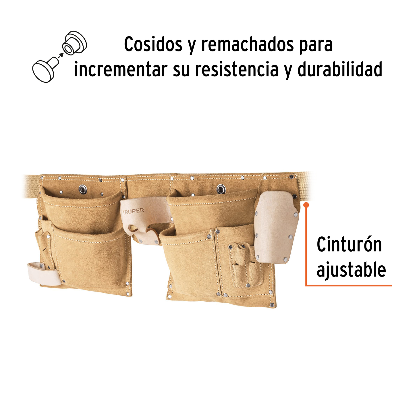 Porta herramientas de carnaza, 13 compartimentos