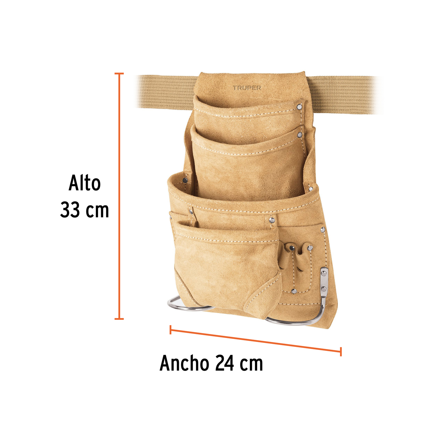 Porta herramientas de carnaza, 12 compartimentos