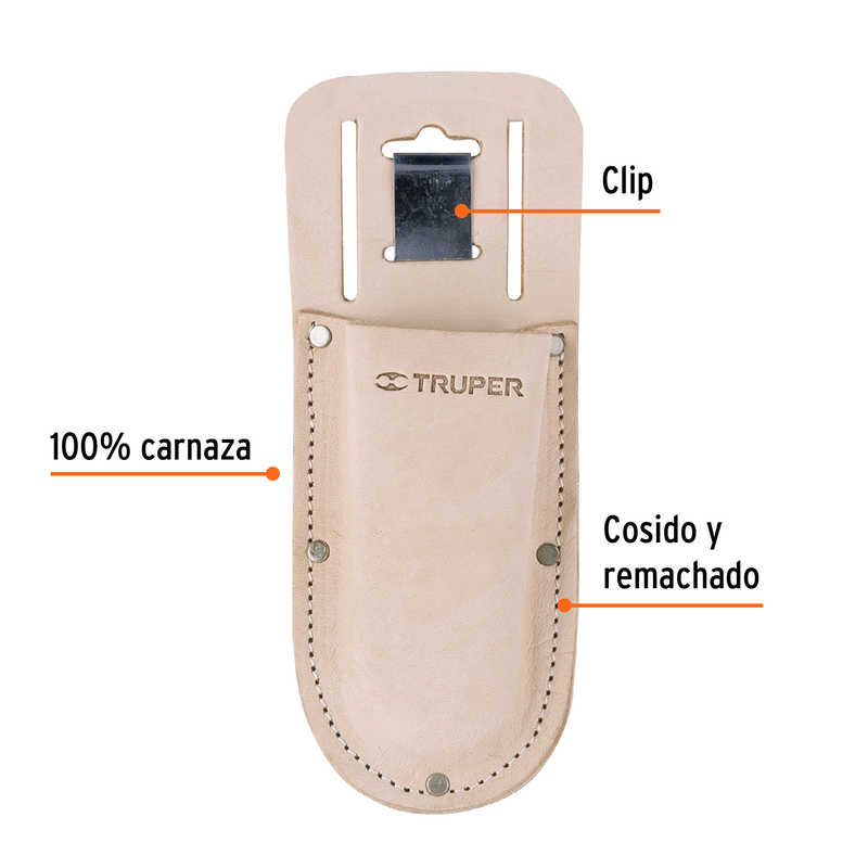 Porta herramientas de carnaza para tijeras de una mano