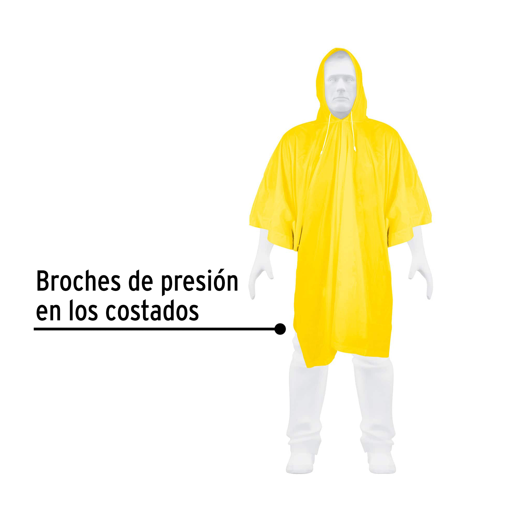 Poncho unitalla, Pretul, PVC