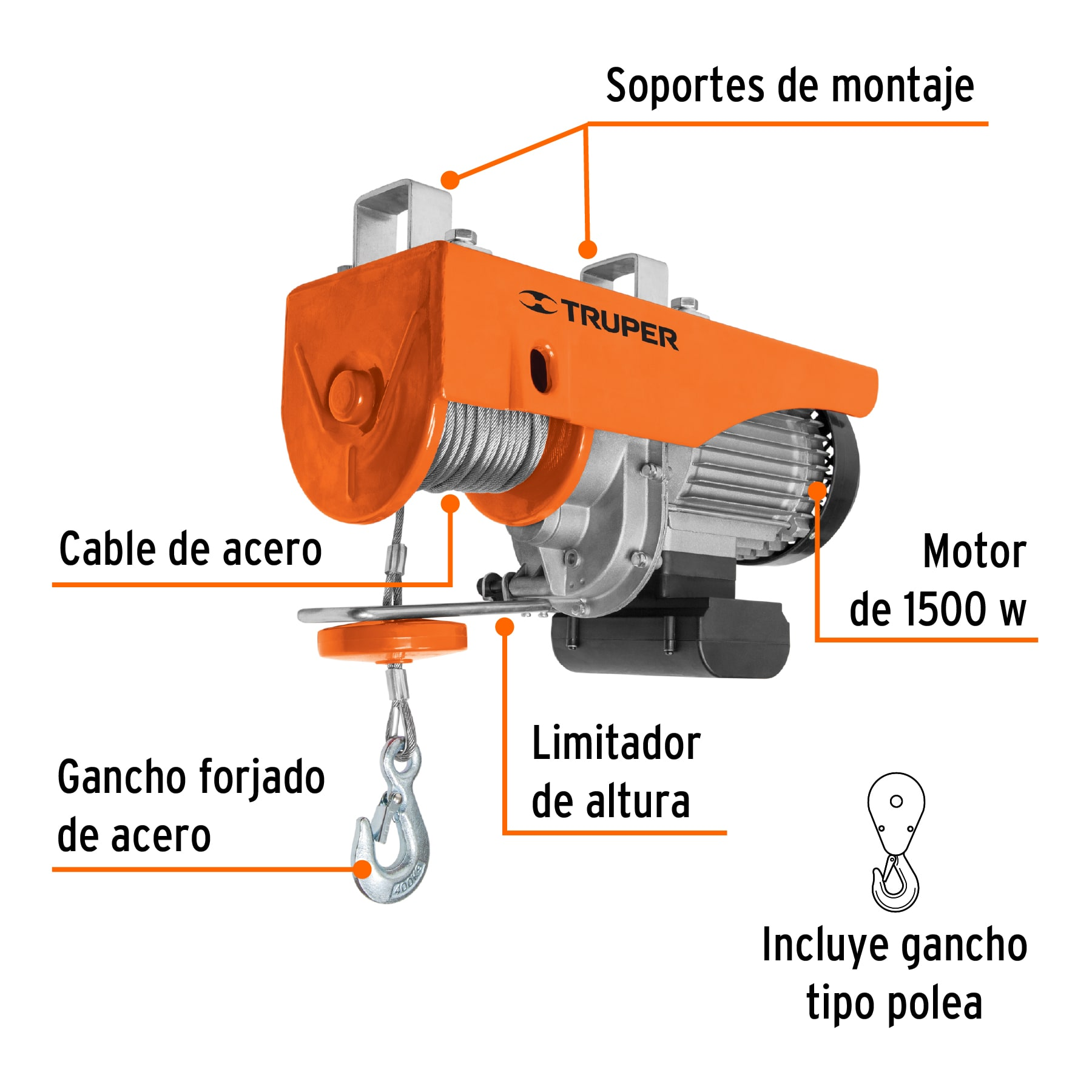 Polipasto eléctrico, 800 kg