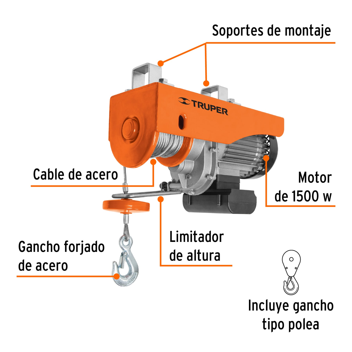 Polipasto eléctrico, 600 kg