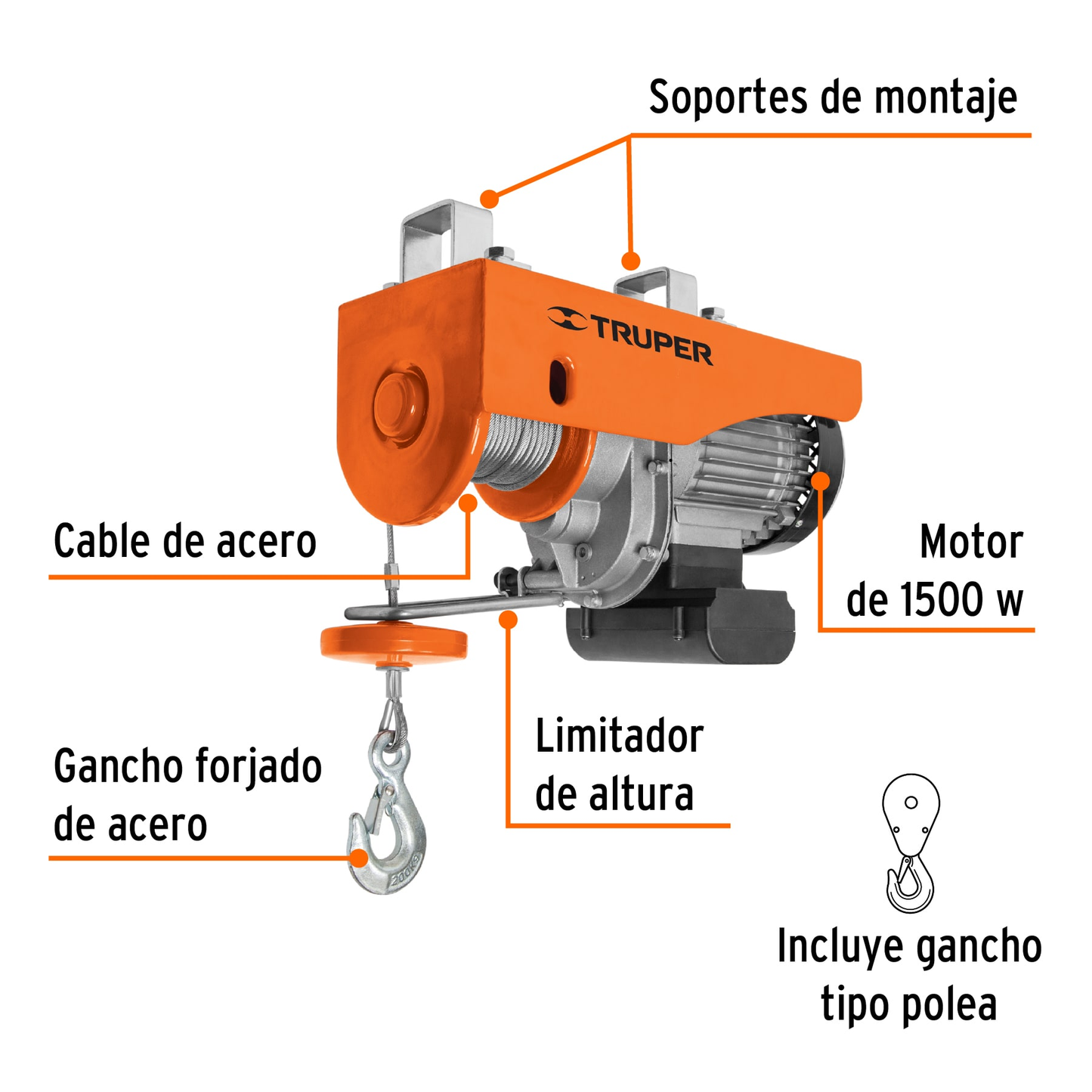 Polipasto eléctrico, 400 kg