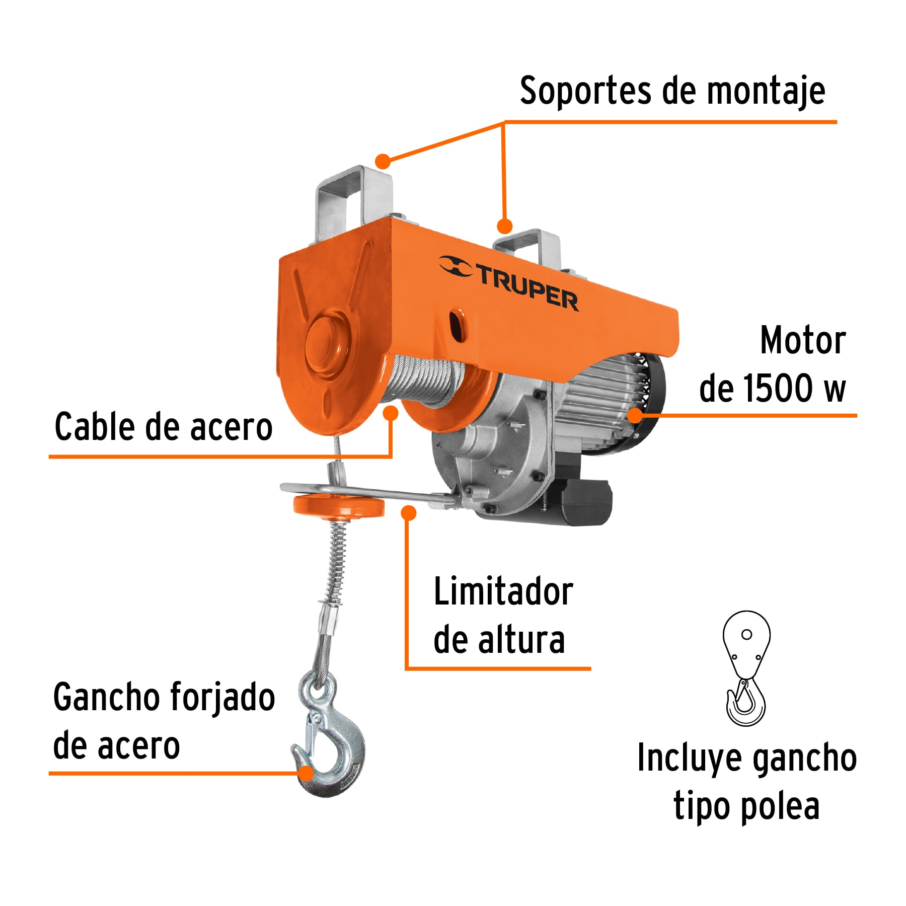 Polipasto eléctrico, 1000 kg