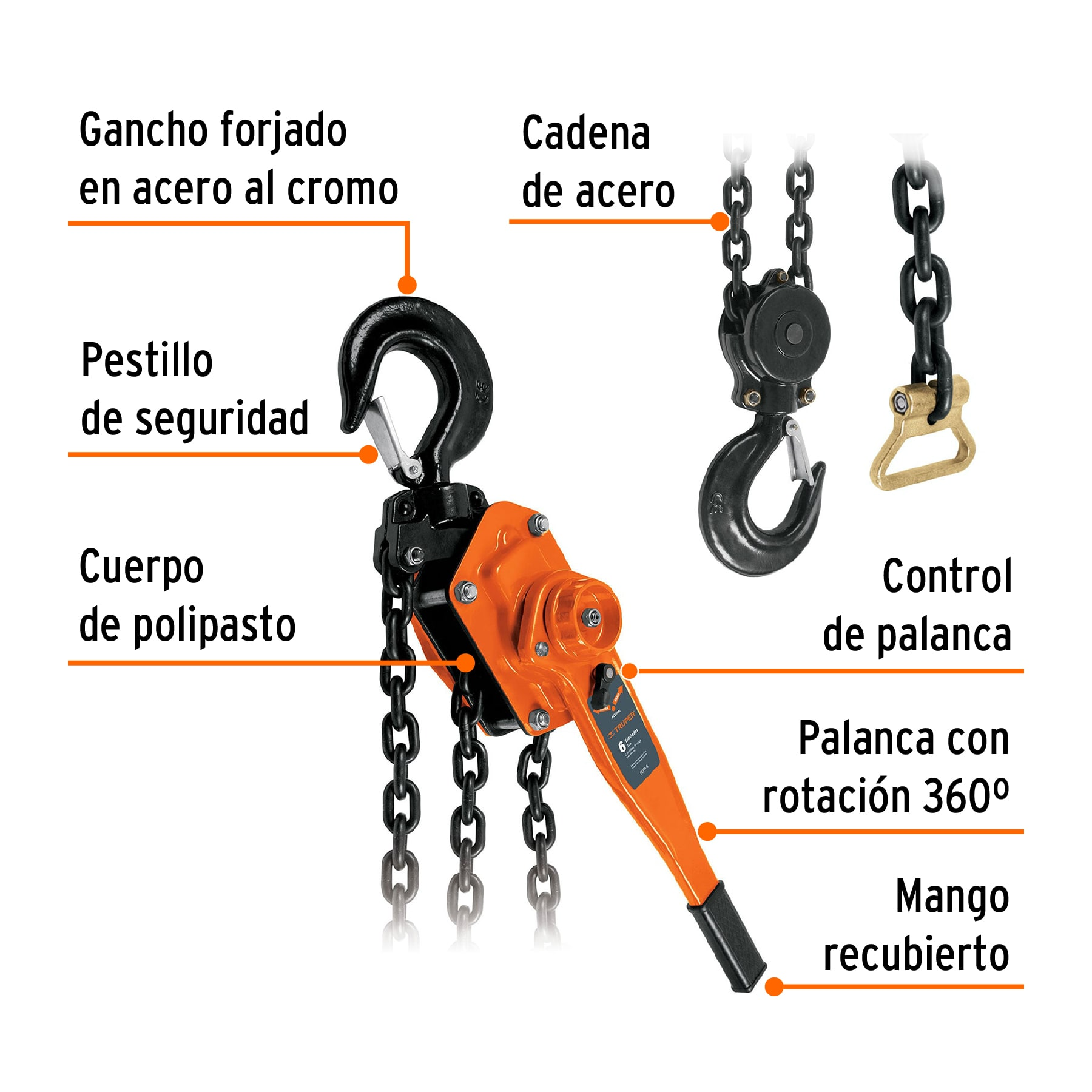 Polipasto de palanca, 6 toneladas
