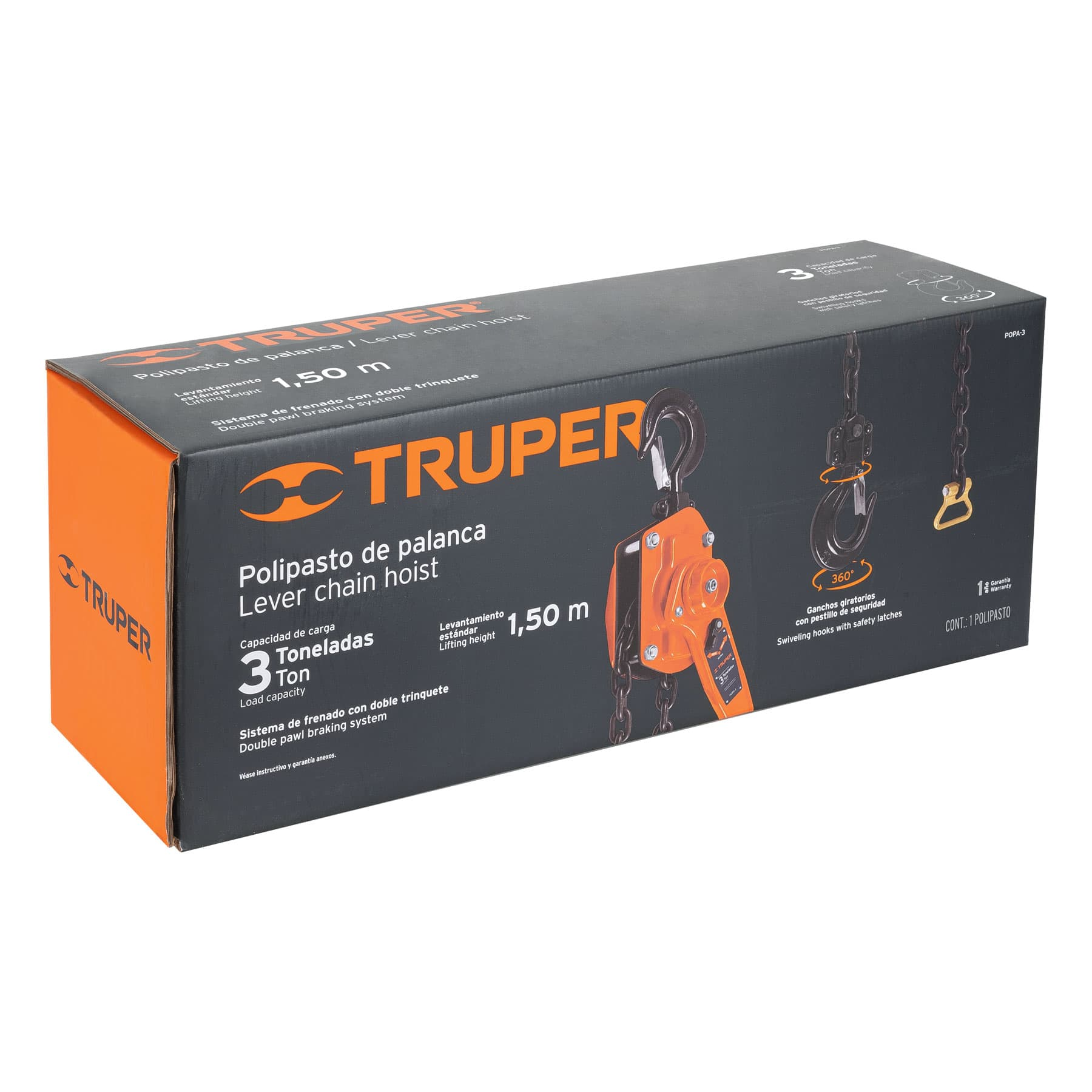 Polipasto de palanca, 3 toneladas