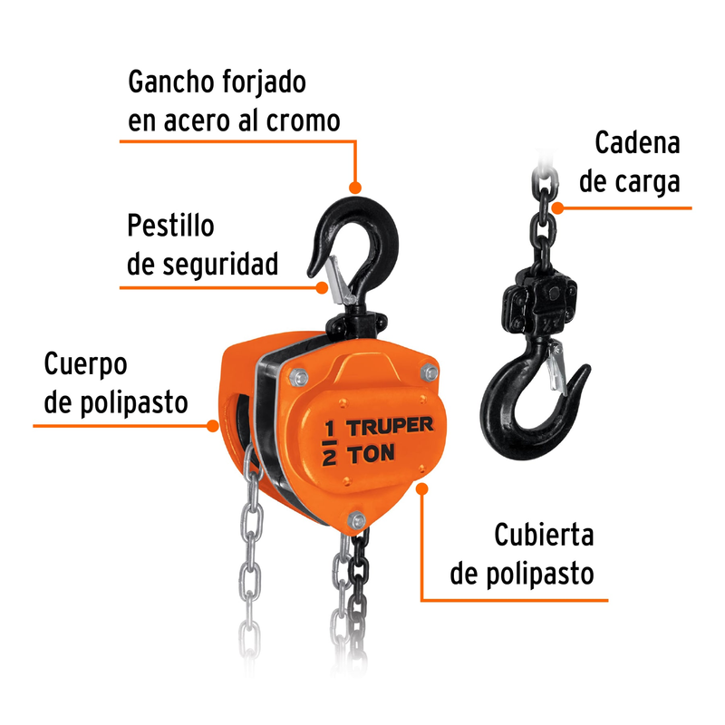 Polipasto de 1/2 ton