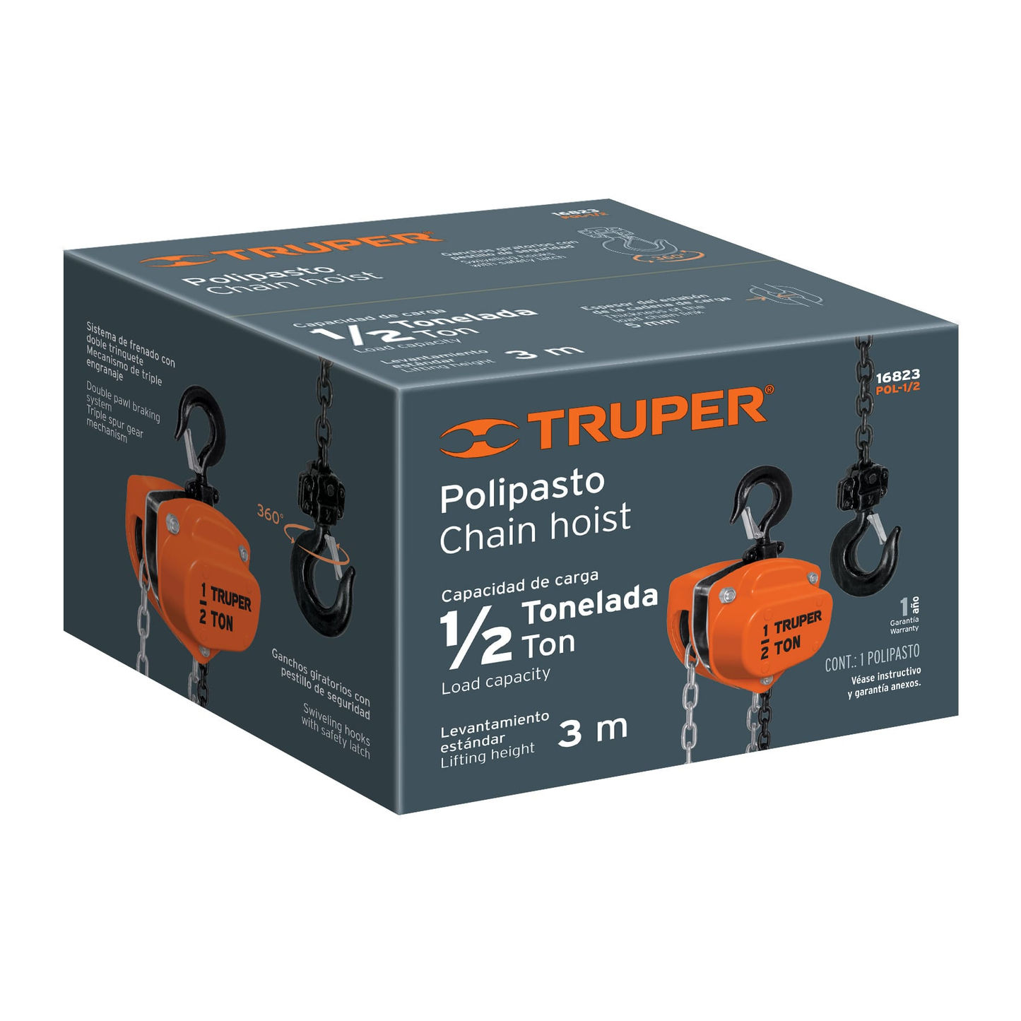 Polipasto de 1/2 ton