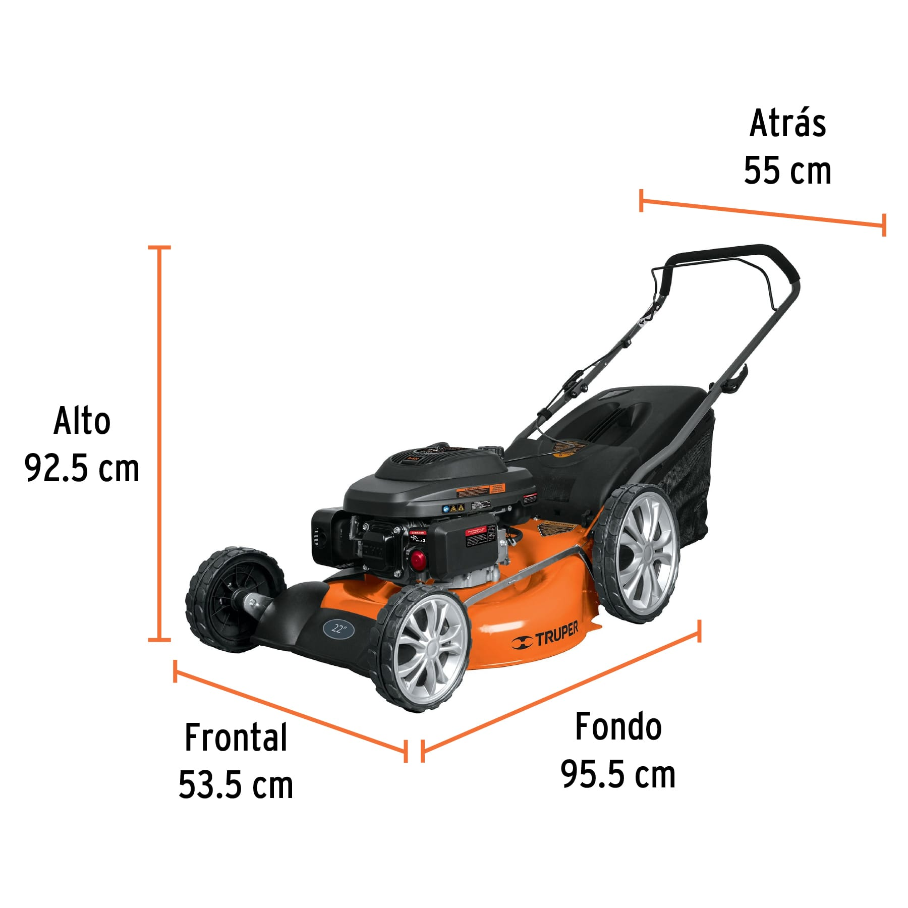 Podadoras con motor a gasolina, 6HP, de 22"