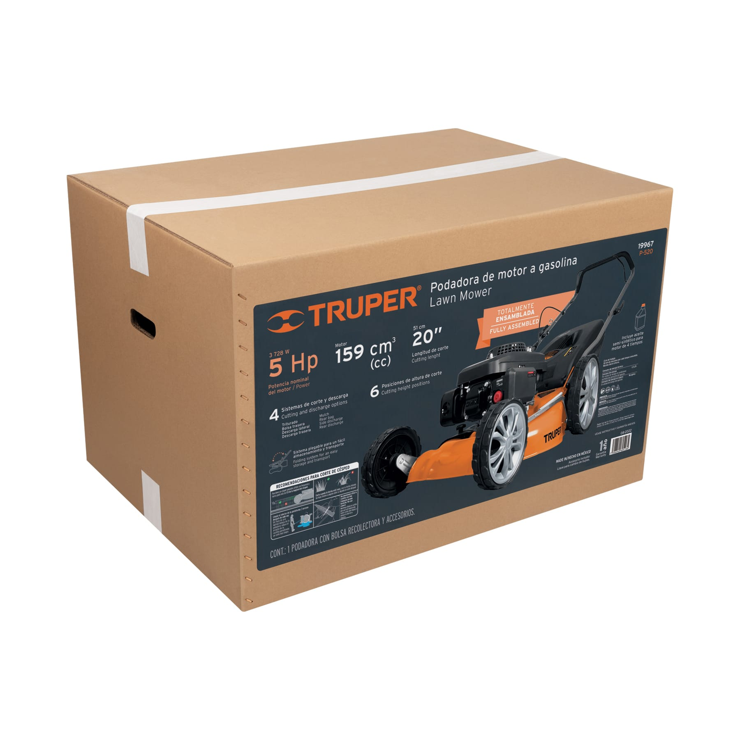Podadoras con motor a gasolina, 5HP, de 20"