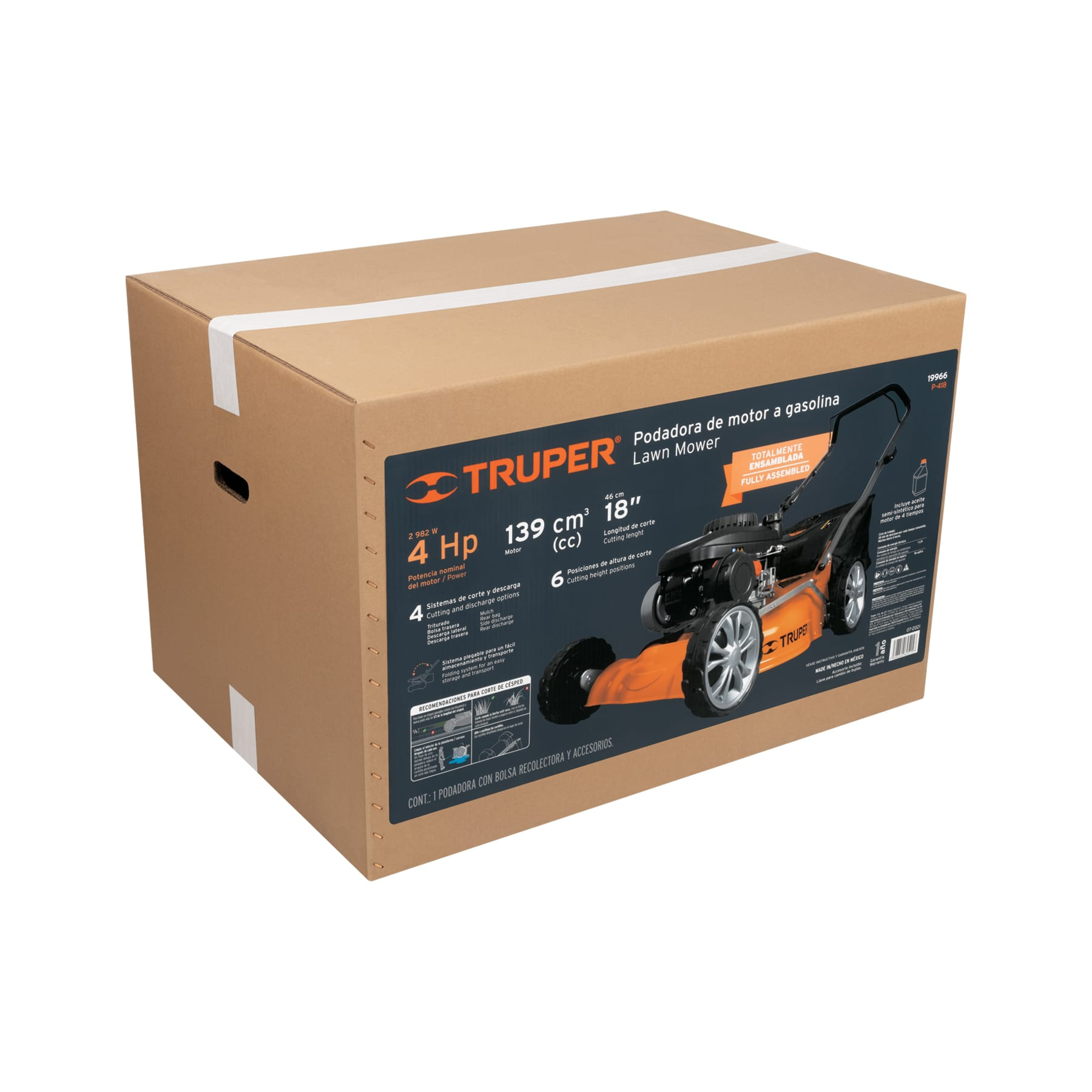 Podadoras con motor a gasolina, 4HP, de 18"