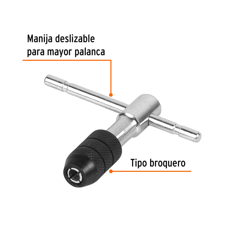 Maneral en t para machuelo 1/4"