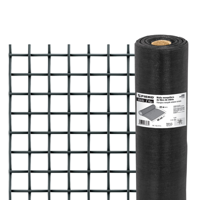 Malla mosquitera, fibra de vidrio, negra, 0.60 x 30 m