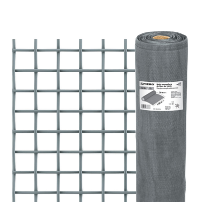 Malla mosquitera, fibra de vidrio, gris, 1.50 x 30 m