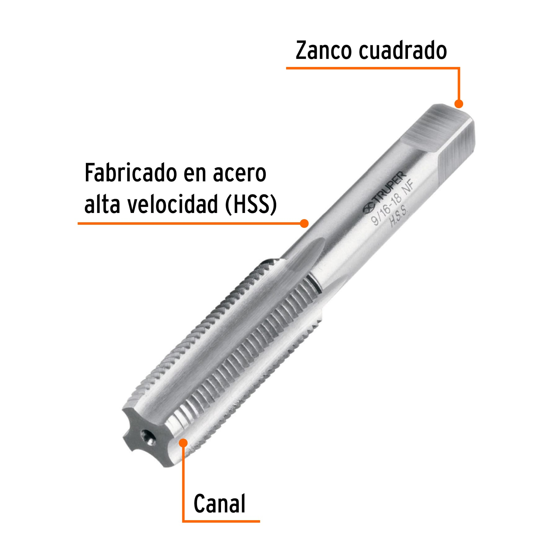 Machuelo semicónico 9/16" x 18 nf, estuche individual