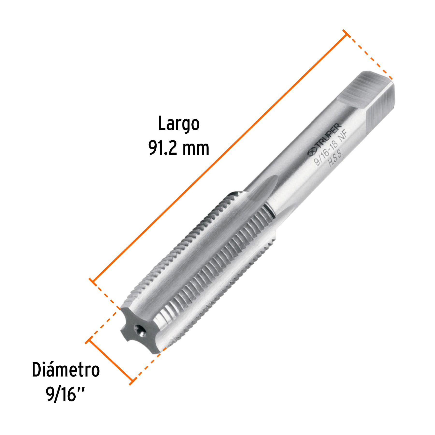 Machuelo semicónico 9/16" x 18 nf, estuche individual