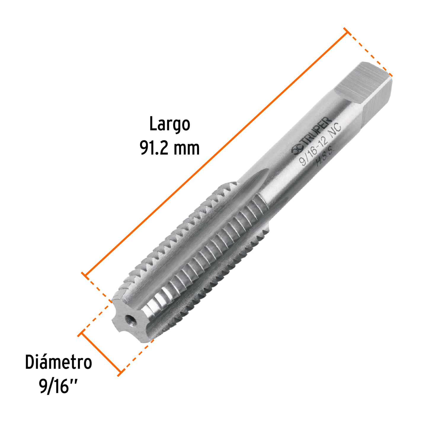 Machuelo semicónico 9/16" x 12 nc, estuche individual