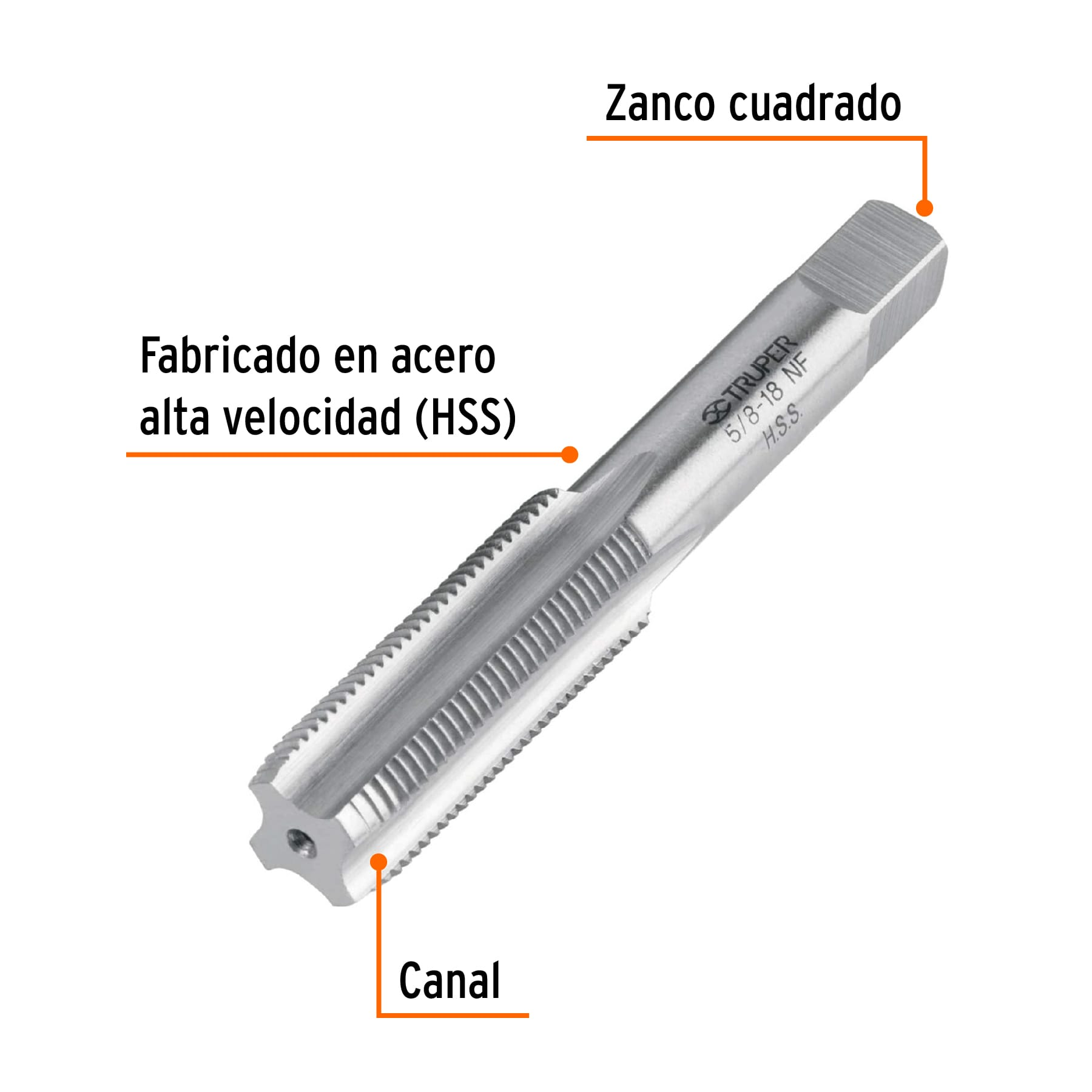 Machuelo semicónico 5/8" x 18 nf, estuche individual