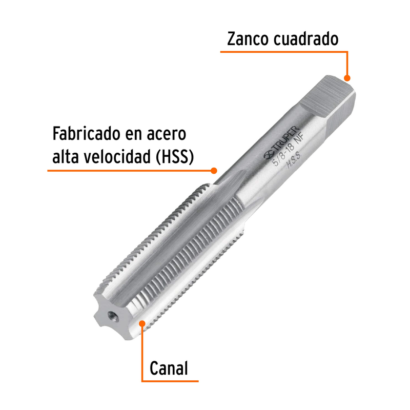 Machuelo semicónico 5/8" x 18 nf, estuche individual
