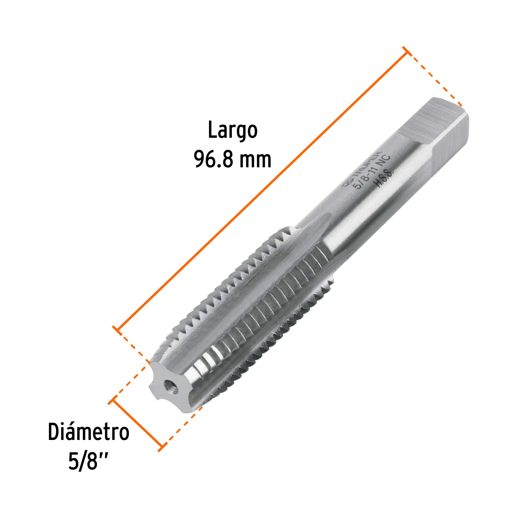 Machuelo semicónico 5/8" x 11 nc, estuche individual