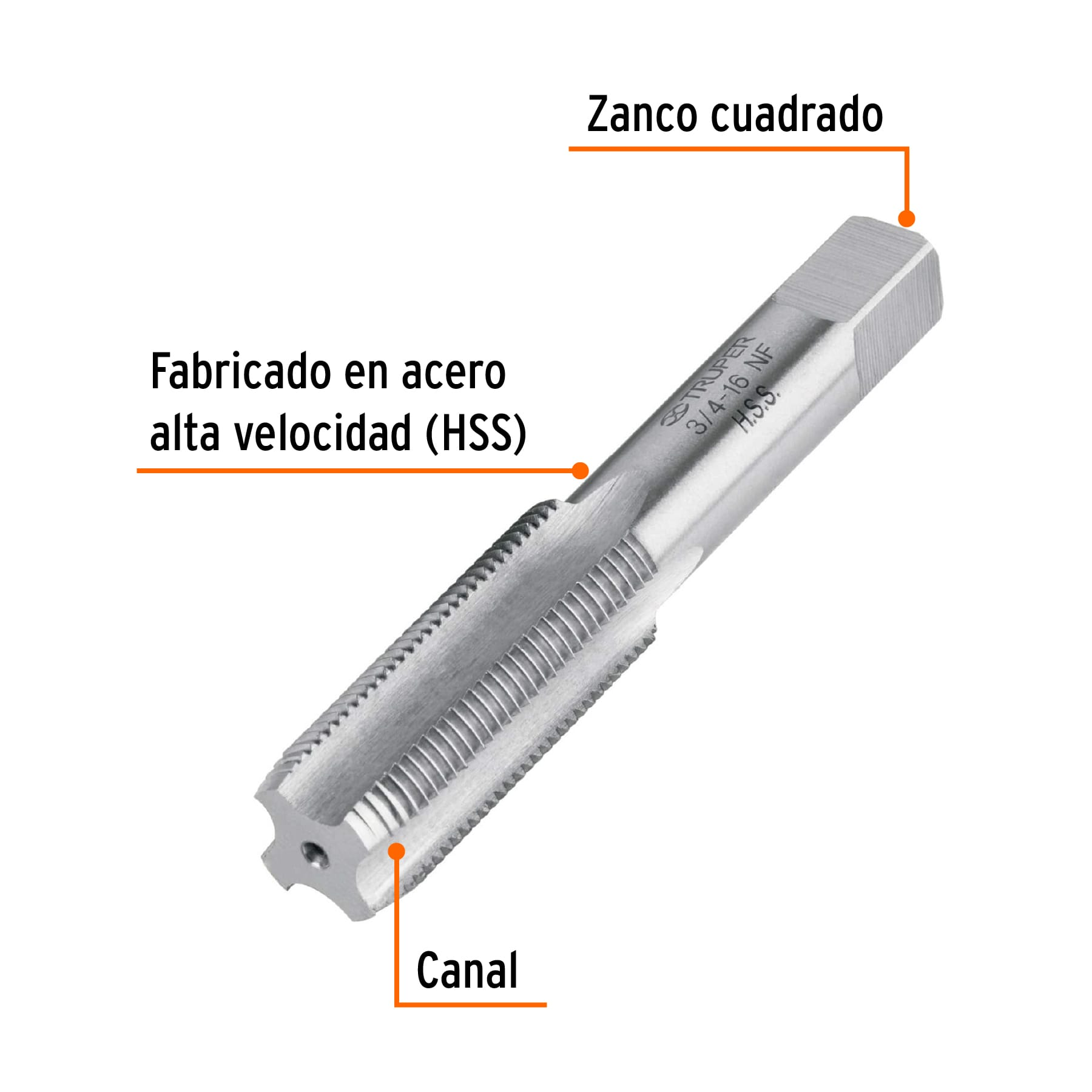 Machuelo semicónico 3/4" x 16 nf, estuche individual